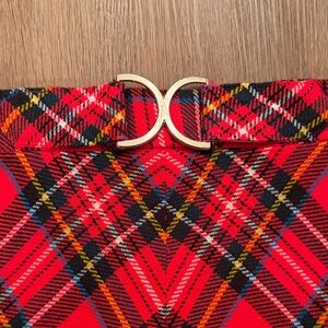 70’s Red Plaid A-Line Wool Skirt